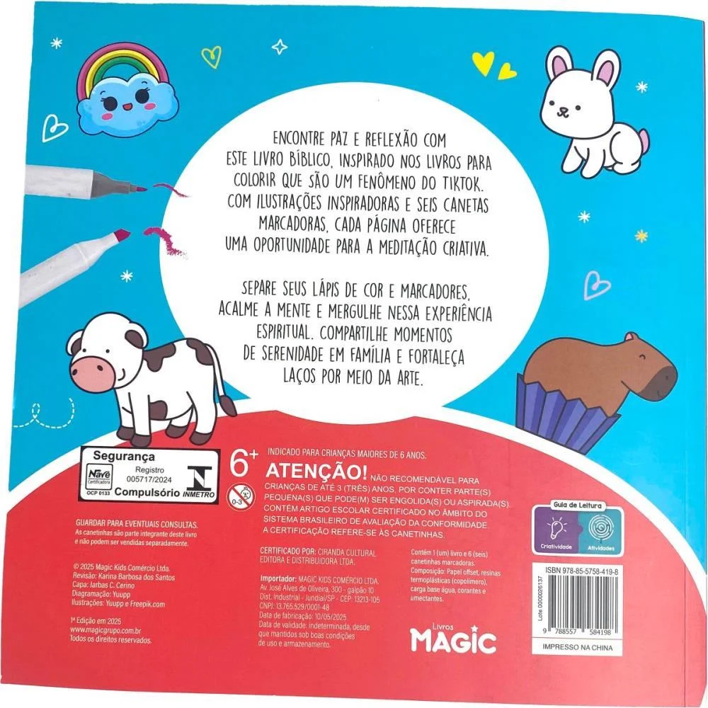 LIVRO DE COLORIR FLUFFY AND BIBLICAL C/6CANETIN MAGIC KIDS (UNIDADE) - imagem 4