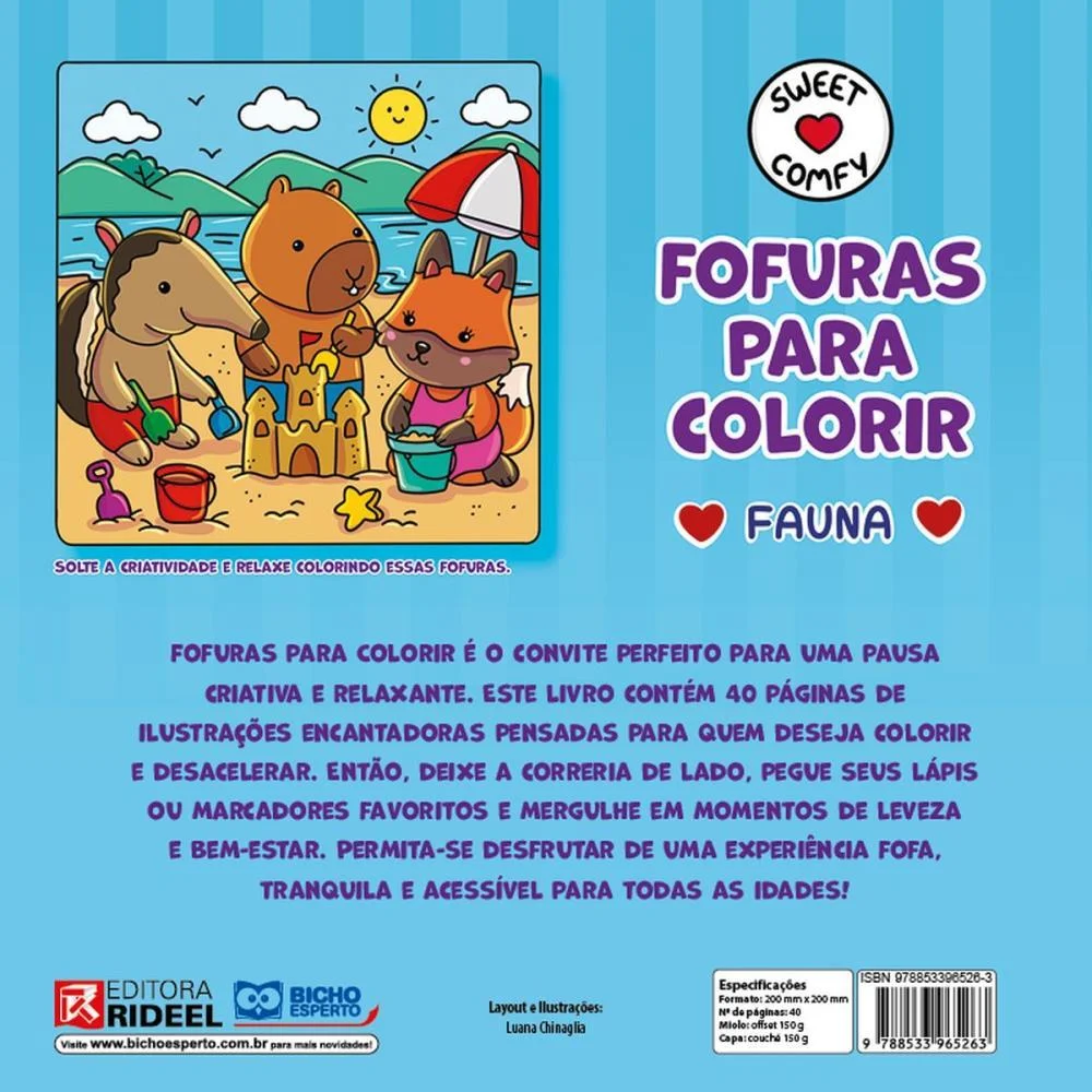 LIVRO DE COLORIR FOFURAS FAUNA CD 40PGS ESPIRAL BICHO ESPERTO (UNIDADE) - imagem 6