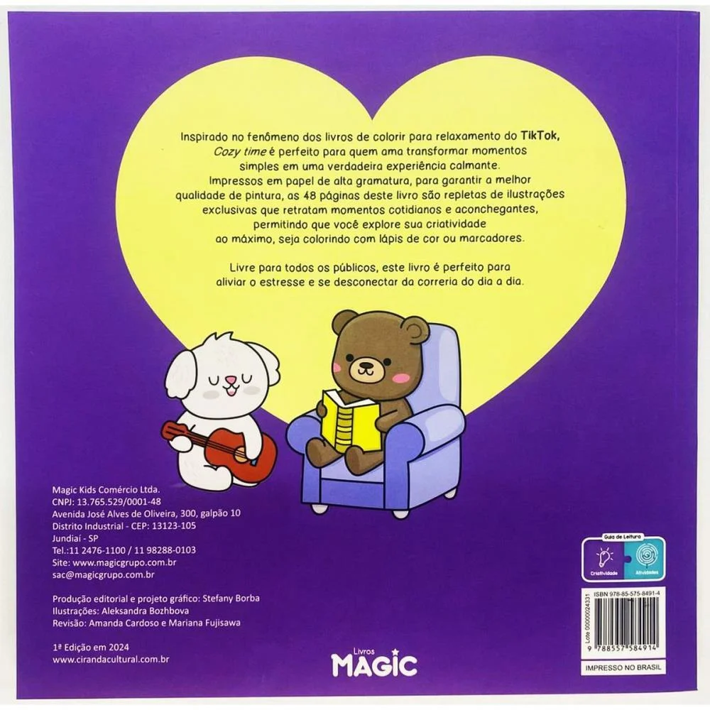 LIVRO DE COLORIR COMFY COZY TIME 48PGS 180G MAGIC KIDS (UNIDADE) - imagem 4