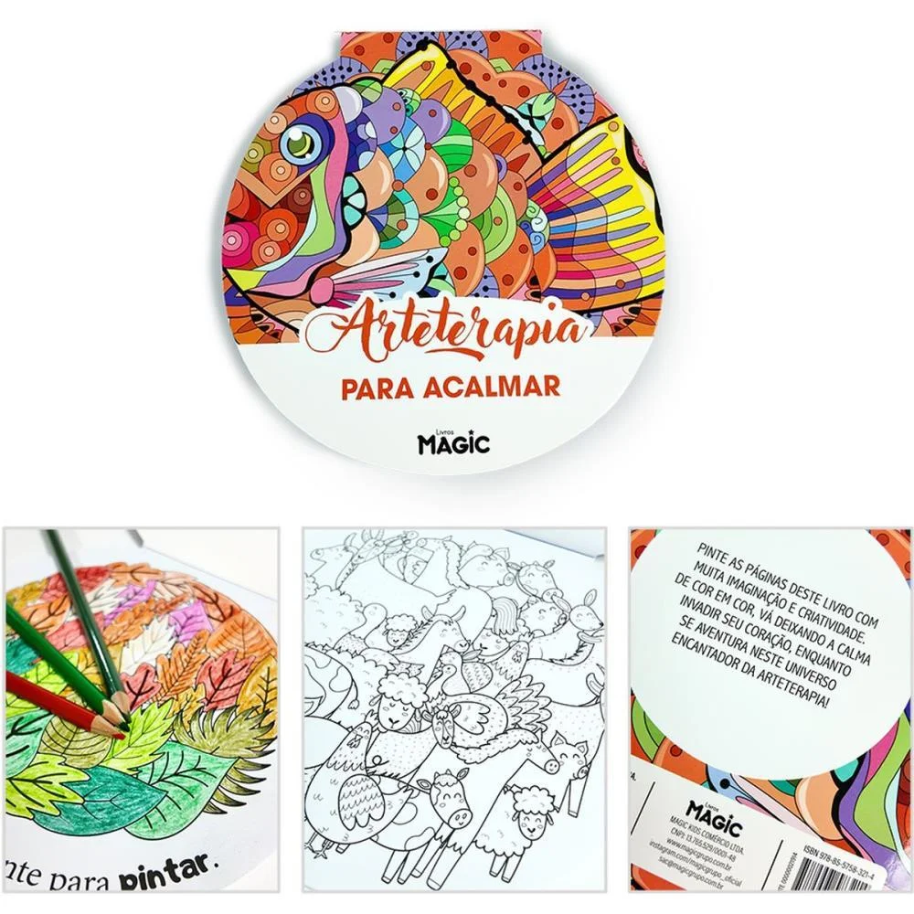 LIVRO DE COLORIR ARTE TERAPIA PARA ACALMAR 24PG MAGIC KIDS (UNIDADE) - imagem 4