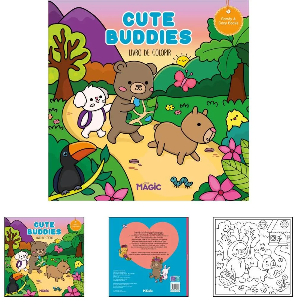 LIVRO DE COLORIR COMFY CUTE BUDDIES 48PG 180G MAGIC KIDS (UNIDADE) - imagem 3