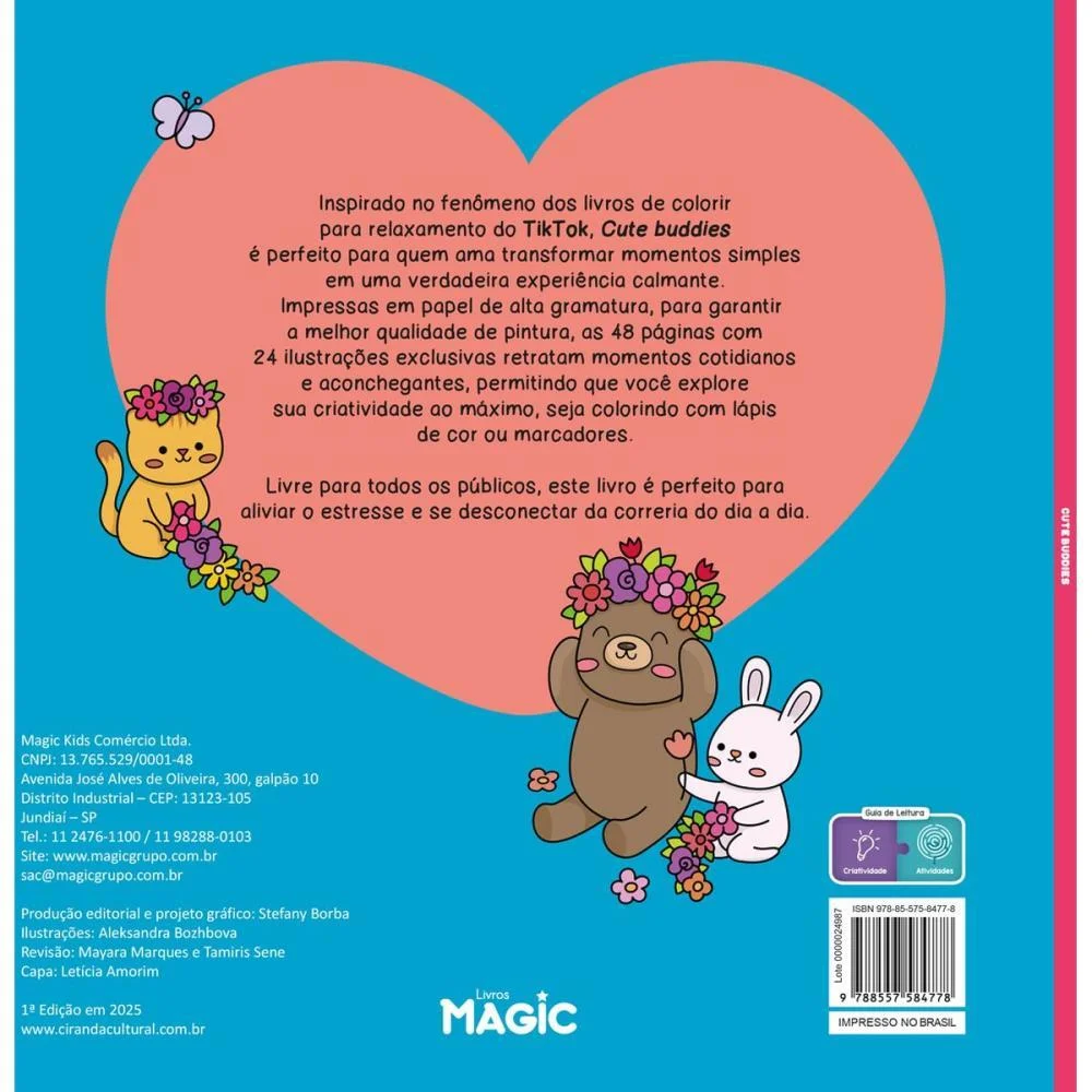 LIVRO DE COLORIR COMFY CUTE BUDDIES 48PG 180G MAGIC KIDS (UNIDADE) - imagem 5
