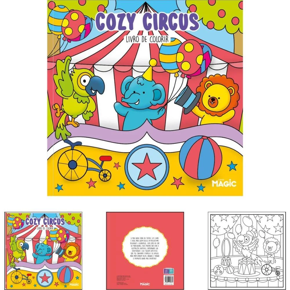 LIVRO DE COLORIR COMFY COZY CIRCUS 48PGS 180G MAGIC KIDS (UNIDADE) - imagem 4