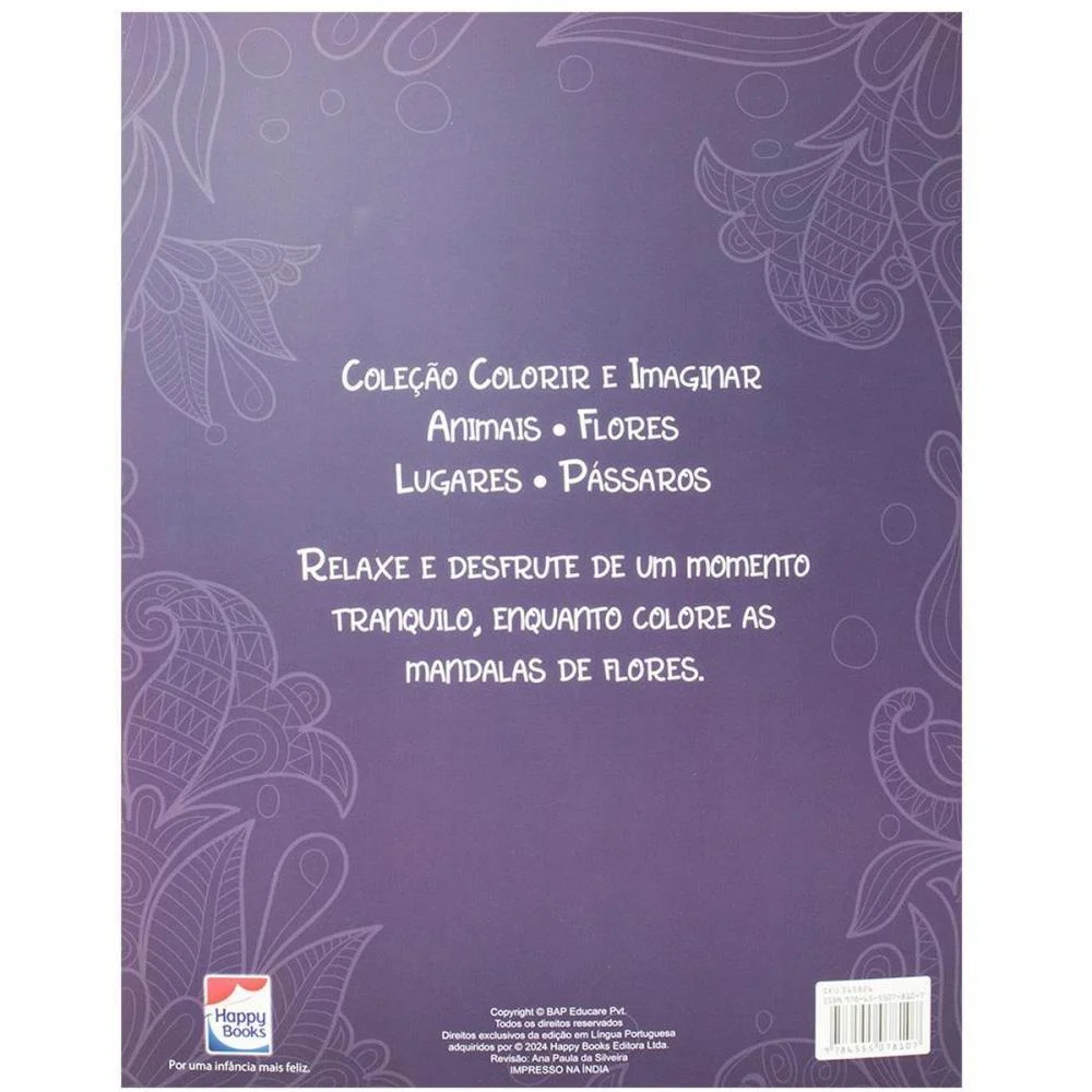 LIVRO DE COLORIR COLORIR E IMAGINAR: FLORES 32P TODOLIVRO (UNIDADE) - imagem 5