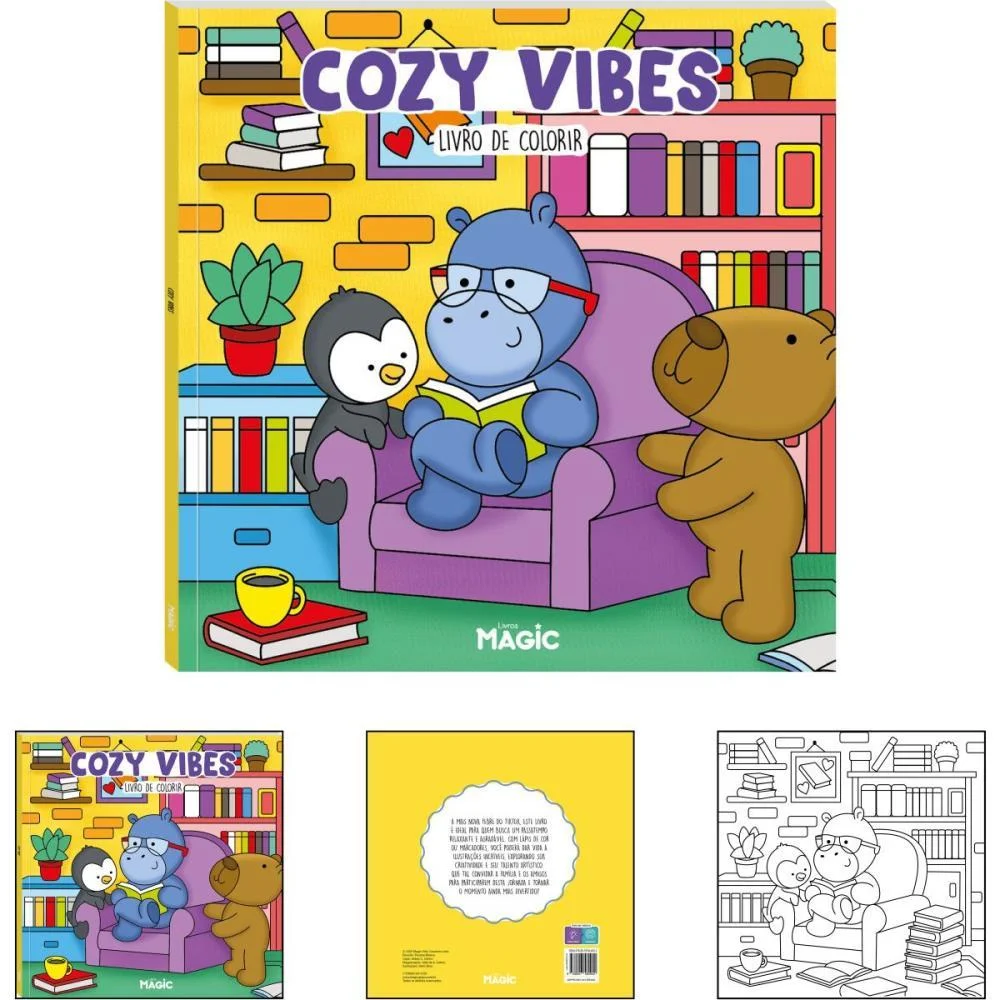 LIVRO DE COLORIR COMFY COZY VIBES 48PGS 180G MAGIC KIDS (UNIDADE) - imagem 3