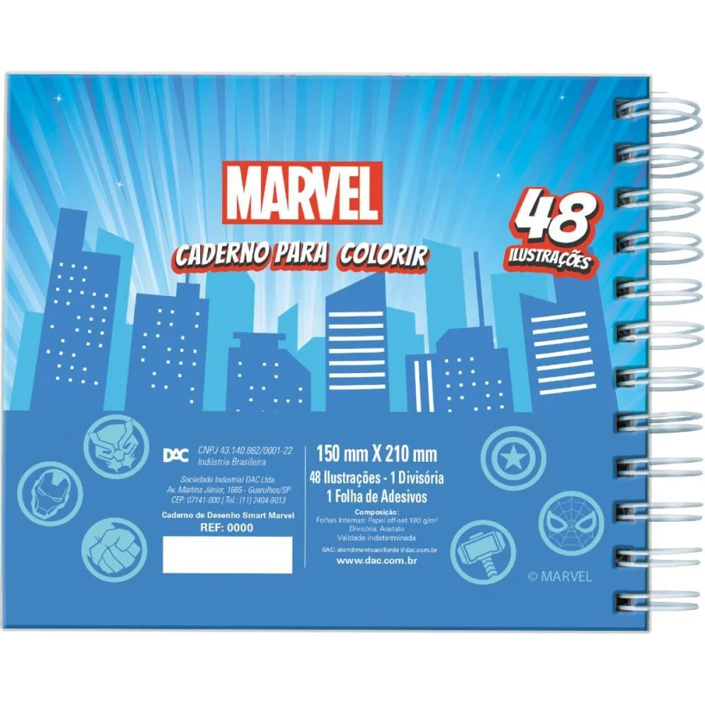 LIVRO DE COLORIR AVENGERS 48F. C/ADESIVOS DAC (UNIDADE) - imagem 3
