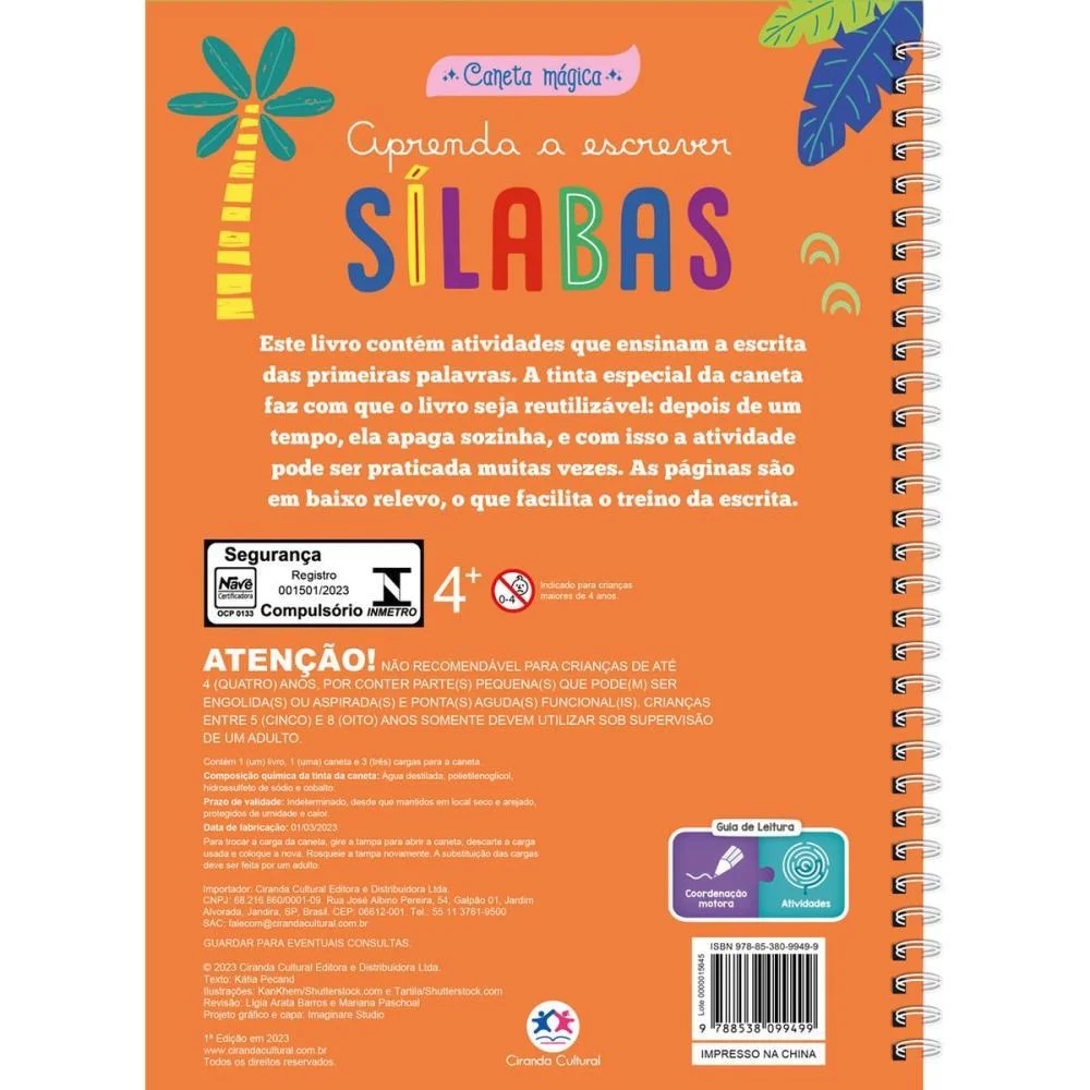 LIVRO PEDAGOGICO CANETA MAGICA SILABAS 16PGS MAGIC KIDS (UNIDADE) - imagem 5