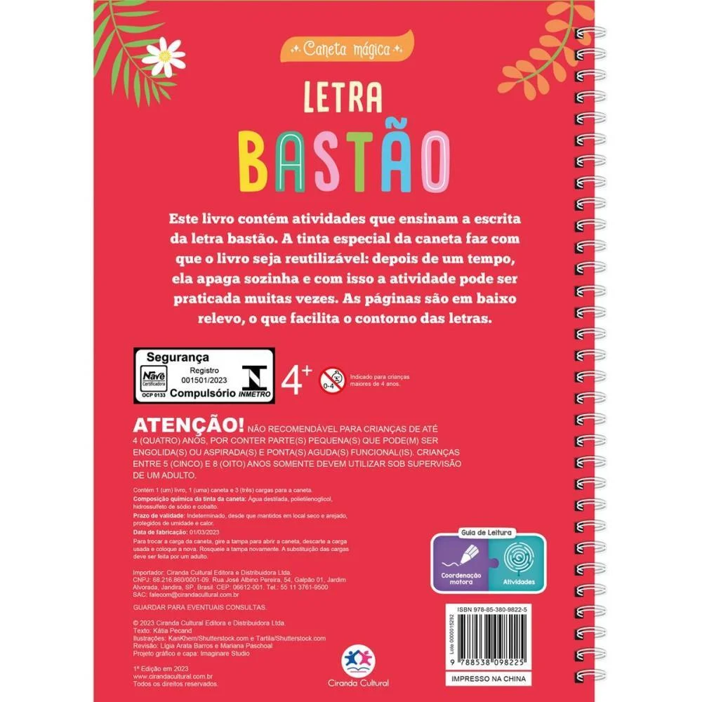 LIVRO PEDAGOGICO CANETA MAGICA LETRA BASTAO 16P MAGIC KIDS (UNIDADE) - imagem 5