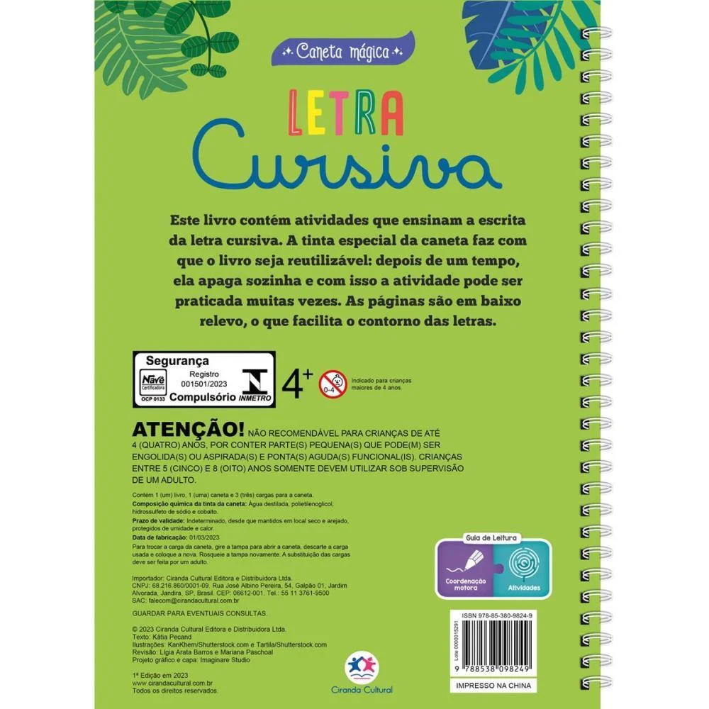 LIVRO PEDAGOGICO CANETA MAGICA LETRA CURSIVA MAGIC KIDS (UNIDADE) - imagem 4