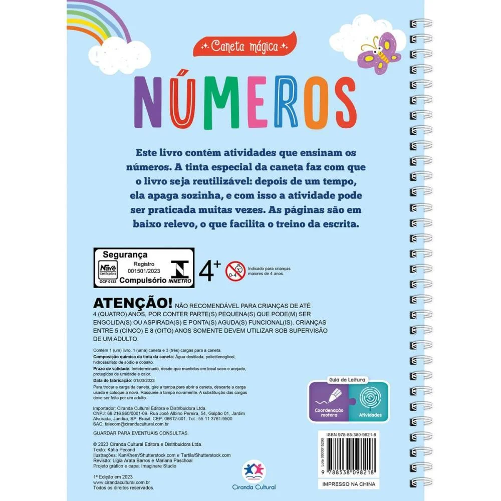 LIVRO PEDAGOGICO CANETA MAGICA NÚMEROS ESP 16P MAGIC KIDS (UNIDADE) - imagem 5