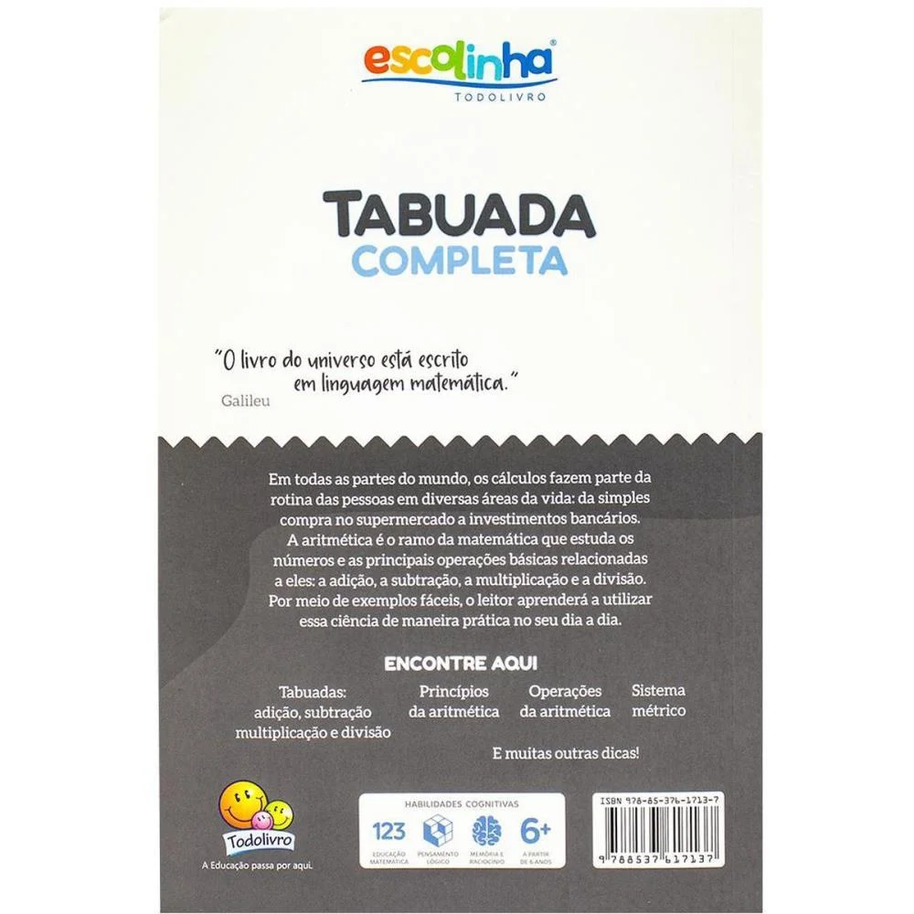 LIVRO PEDAGOGICO TABUADA ESCOLINHA 14X21CM 32P TODOLIVRO (UNIDADE) - imagem 4