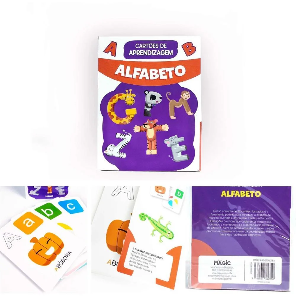 LIVRO PEDAGOGICO ALFABETO CARTAO APRENDIZAGEM MAGIC KIDS (UNIDADE) - imagem 5