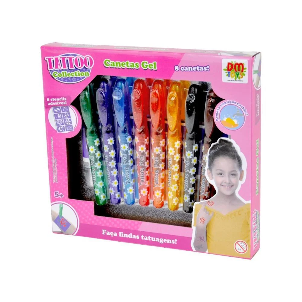 TATUAGENS TATTOO COLECCTION C/CANETA 16P DM TOYS (KIT) - imagem 5