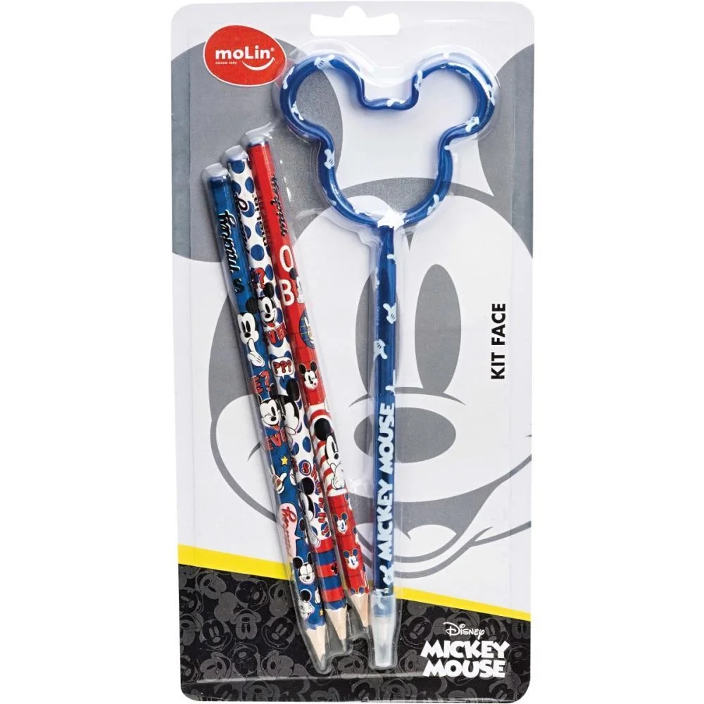 KIT ESCOLAR MICKEY 3LAPIS + 1CANETA MOLIN (UNIDADE) - imagem 4