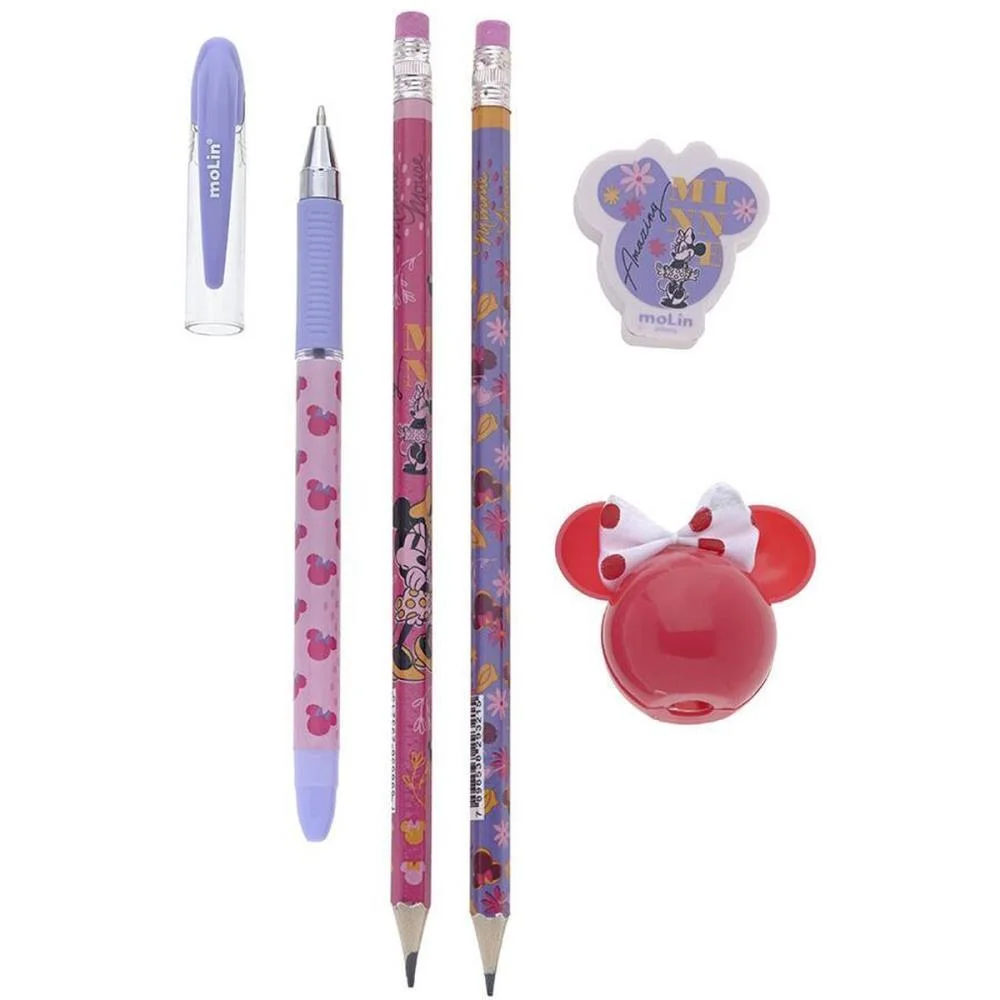 KIT ESCOLAR MINNIE 1CAN+2LAP+1BORR+1APONT MOLIN (UNIDADE) - imagem 4