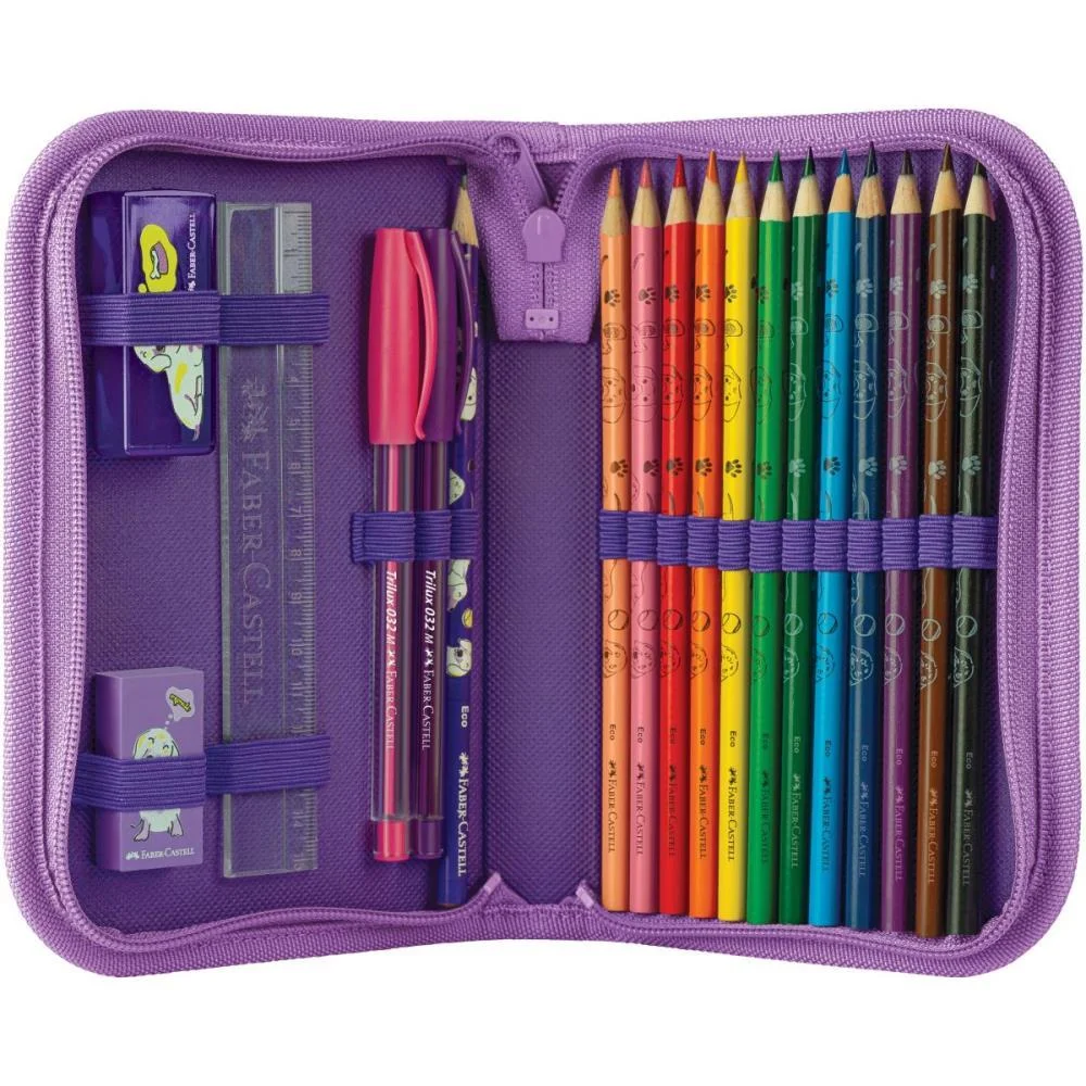 KIT ESCOLAR PETS CACHORRO ESTOJO COMPLETO FABER-CASTELL (PCT.C/04) - imagem 4