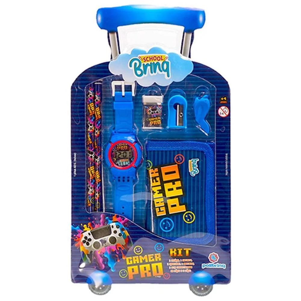 KIT ESCOLAR MALETA VD/AZ C/6PCS POLIBRINQ (KIT) - imagem 4