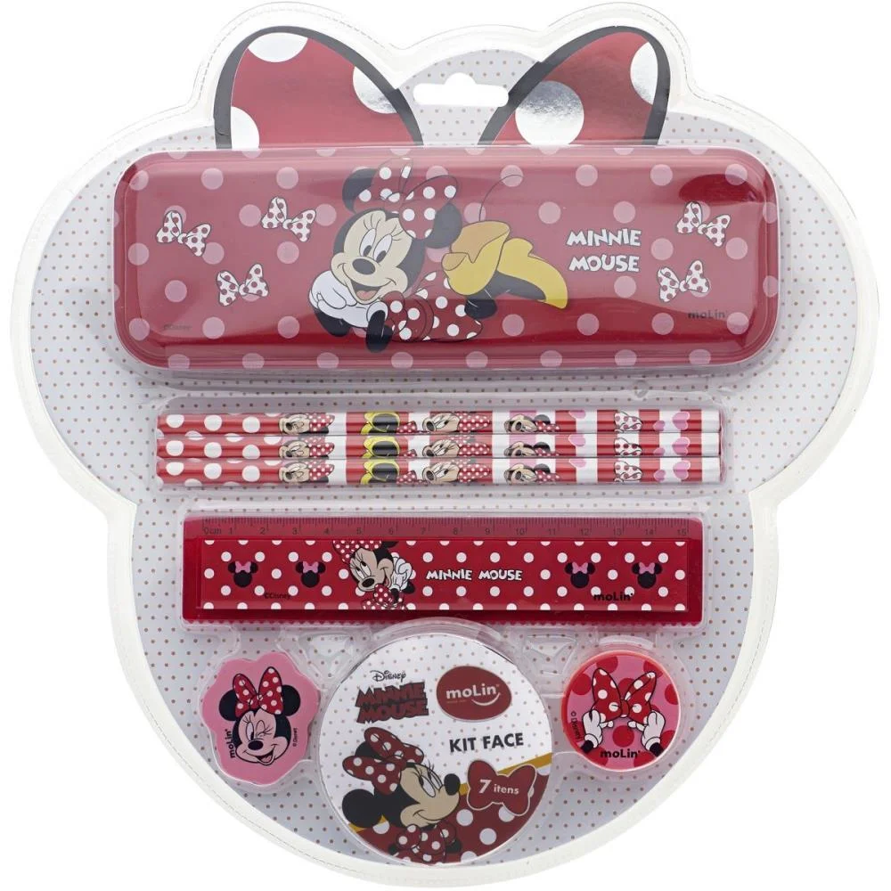 KIT ESCOLAR MINNIE 7PCS C/ ESTOJO METALICO MOLIN (UNIDADE) - imagem 2