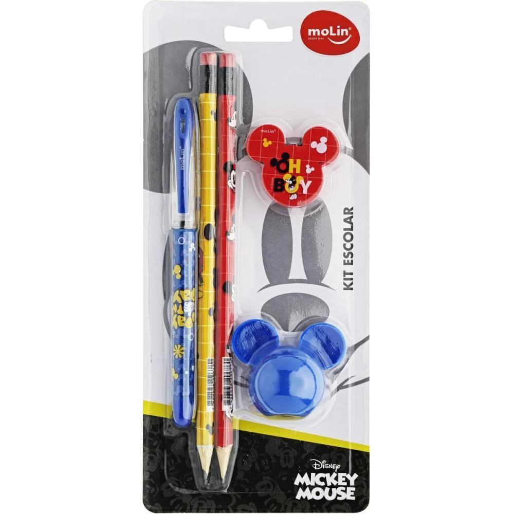 KIT ESCOLAR MICKEY 1CAN+2LAP+1BORR+1APON MOLIN (UNIDADE) - imagem 4