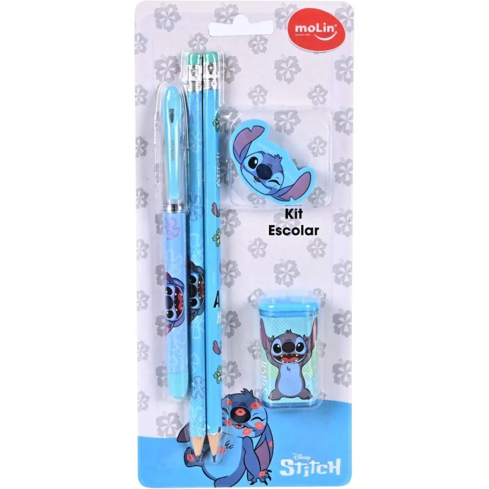 KIT ESCOLAR STITCH 1CAN+2LAP+1BORR+1APONT MOLIN (UNIDADE) - imagem 2