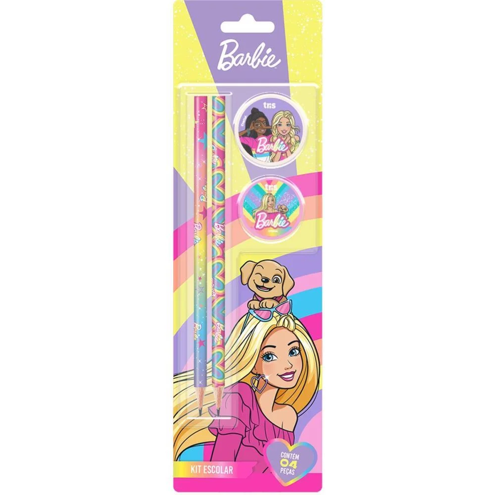 KIT ESCOLAR BARBIE 2LAPIS+1APONT+1BORRAC SUMMIT (BLISTER) - imagem 2