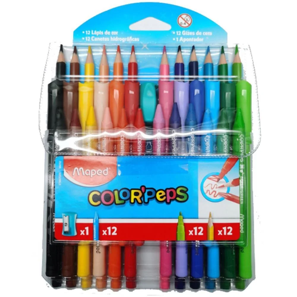 KIT ESCOLAR COLOR PEPS LAPIS+GIZ+HIDROC+AP MAPED (KIT) - imagem 3