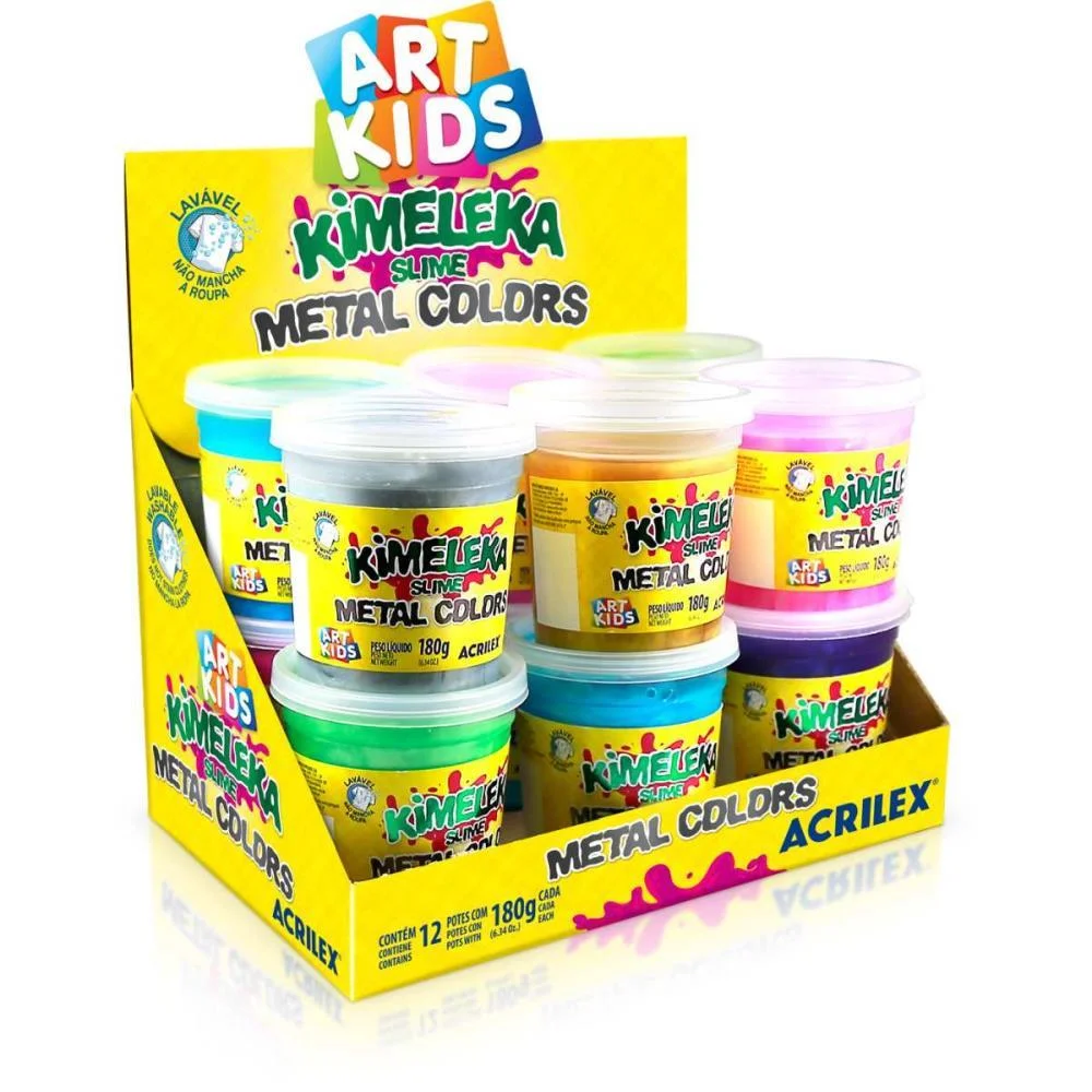 SLIME KIMELEKA METALICA 180G SORT. ACRILEX (CX.C/12) - imagem 2