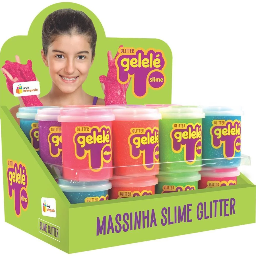 SLIME GELELÉ POTE GLITTER 152G DOCE BRINQUEDO (DP.C/24) - imagem 3