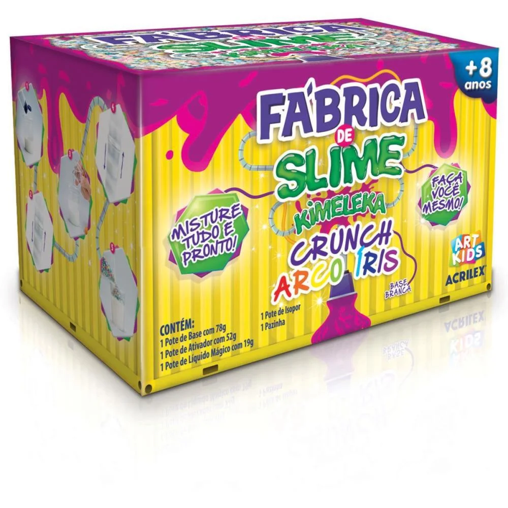 SLIME KIMELEKA CRUNCH ARCO IRIS FAB ACRILEX (CX.C/04) - imagem 3