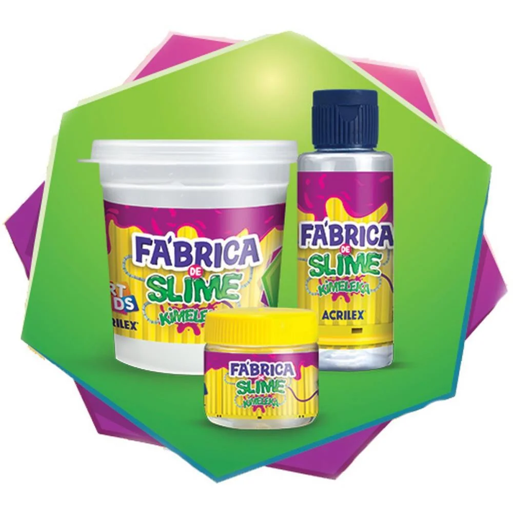 SLIME KIMELEKA CRUNCH ARCO IRIS FAB ACRILEX (CX.C/04) - imagem 4