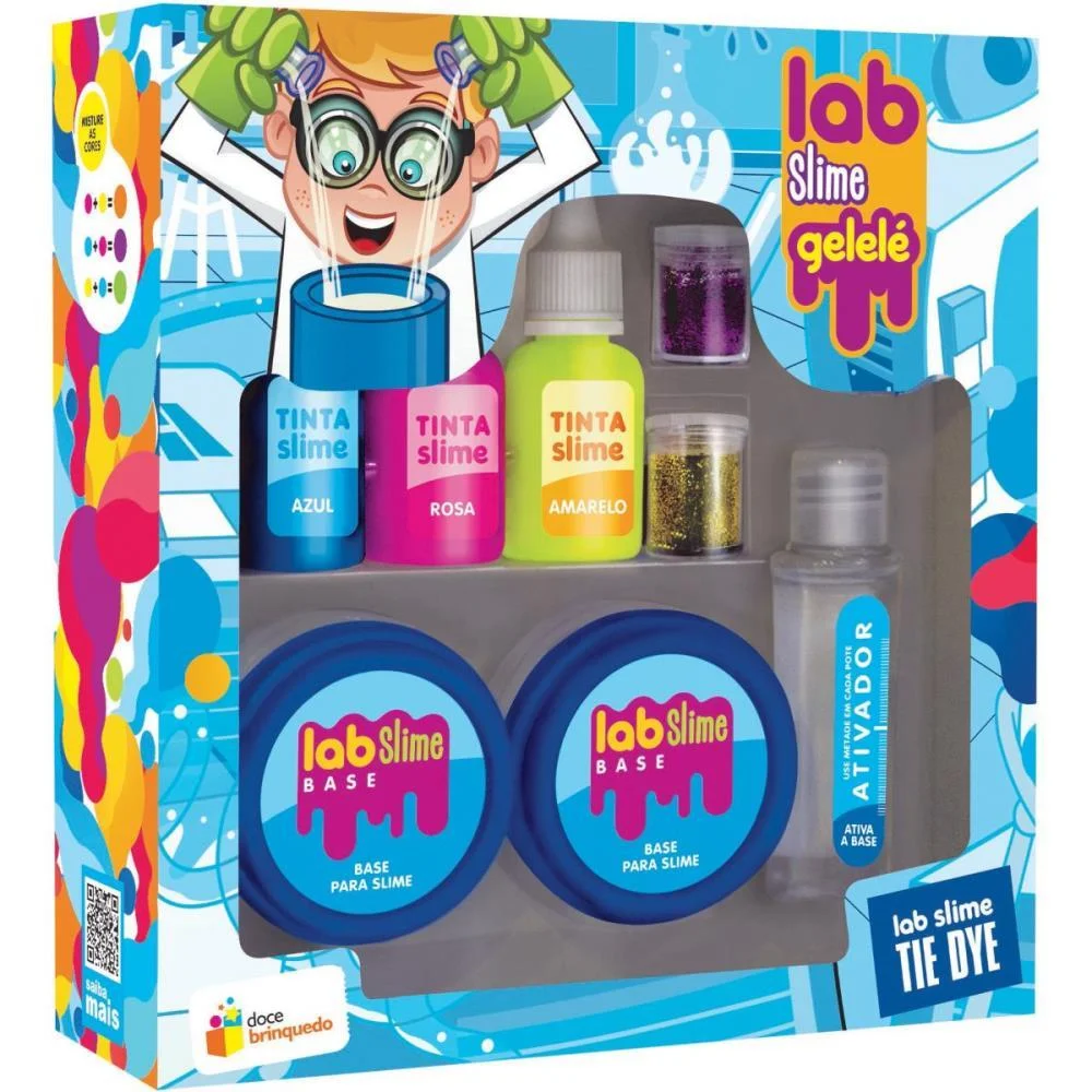SLIME GELELE LAB SLIME TIE DYE 197G DOCE BRINQUEDO (KIT) - imagem 3
