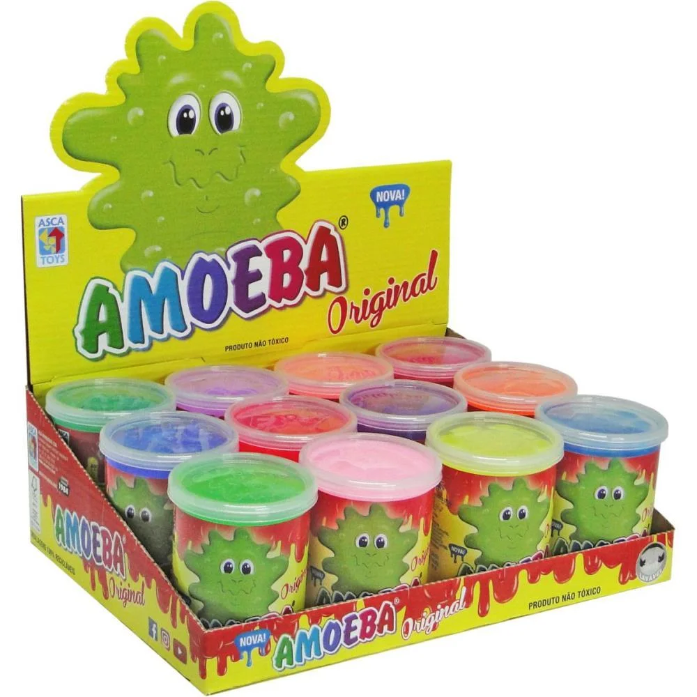 SLIME AMOEBA 110G. CORES (S) ASCA TOYS (DP.C/12) - imagem 2