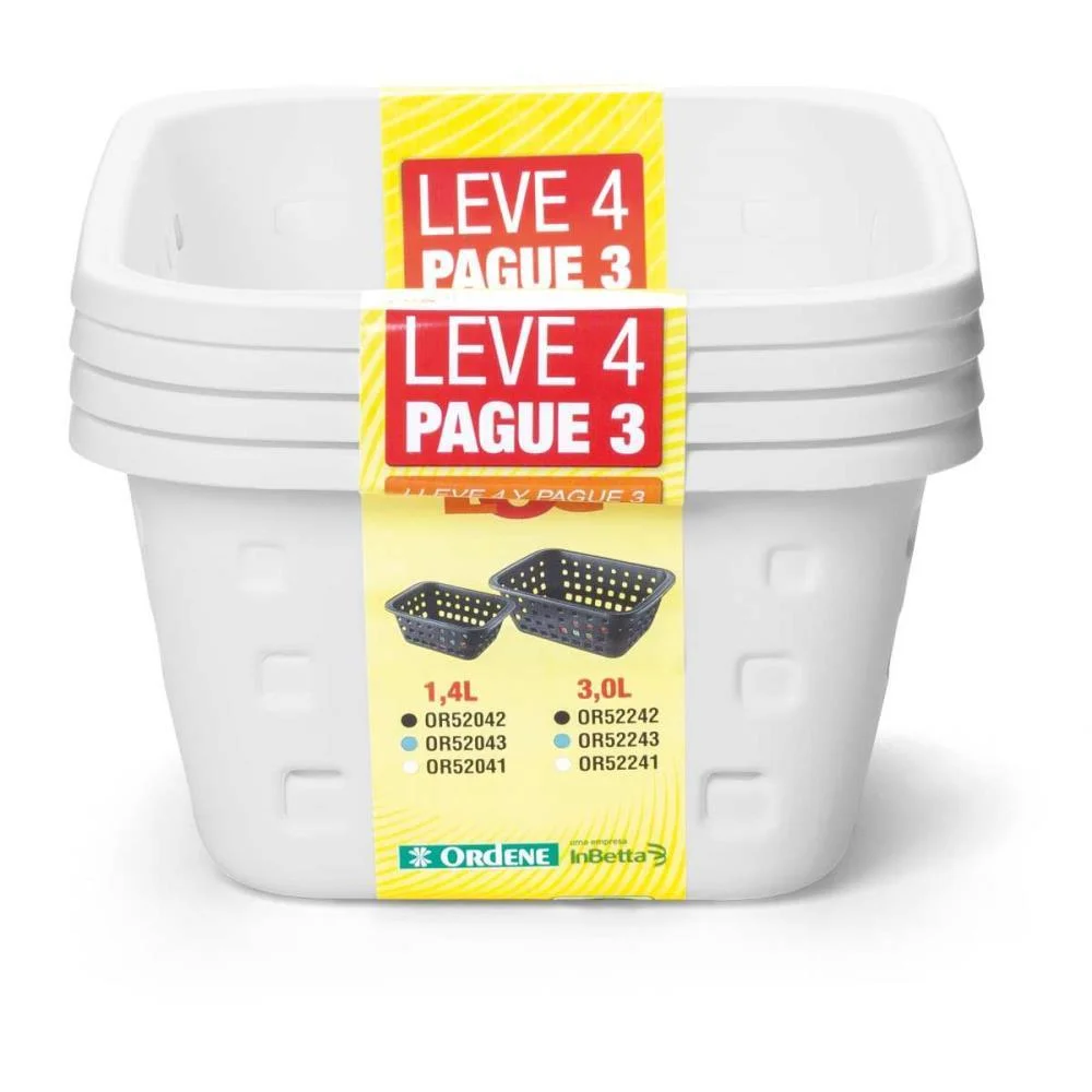 CESTA ORGANIZADORA 1,4L P L4 P3 14,8X20X8,3CM BCO ORDENE (PCT.C/04) - imagem 2