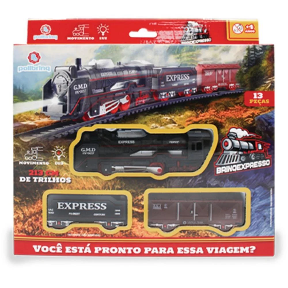 LOCOMOTIVA BRINQEXPRESSO 213CM TRILHO 13P POLIBRINQ (UNIDADE) - imagem 3