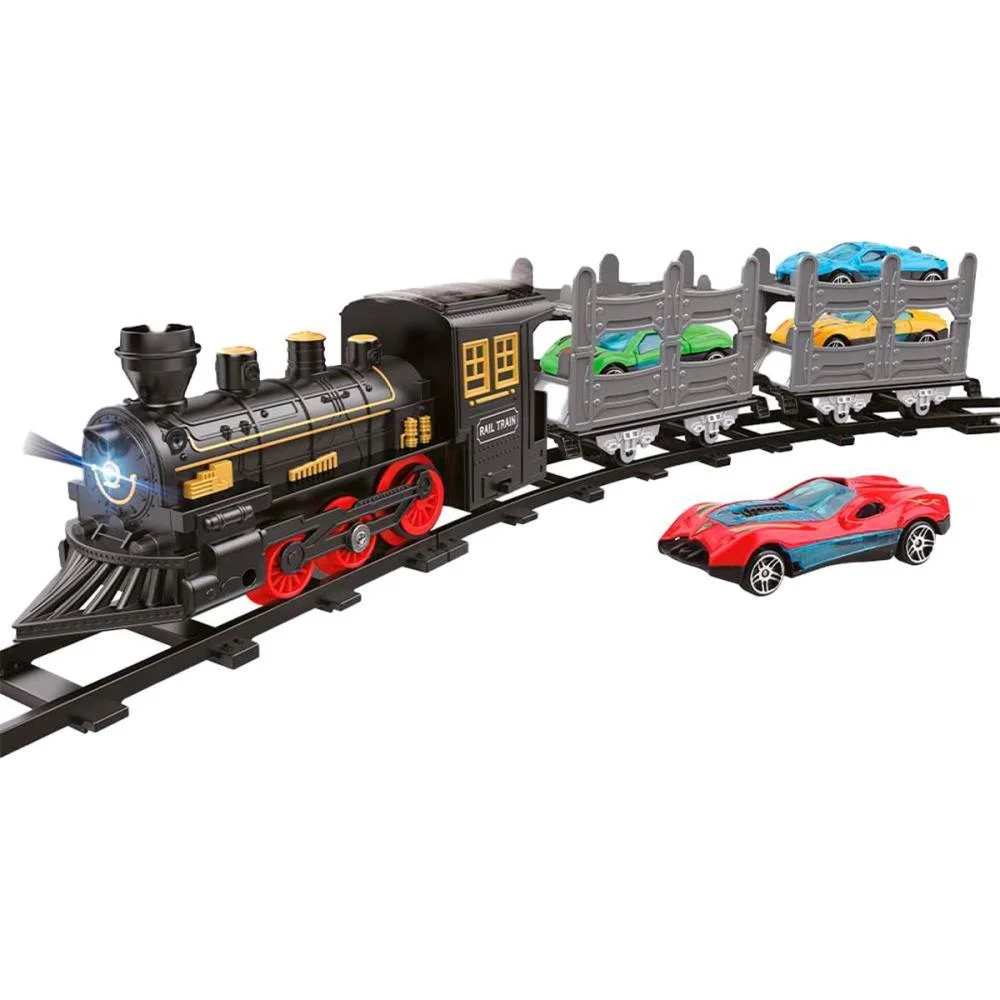 LOCOMOTIVA TREM TRANSPORTE 4 CARRINHOS DM TOYS (UNIDADE) - imagem 2