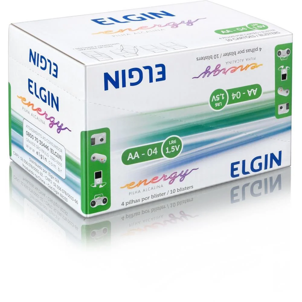 PILHA ALCALINA PEQUENA AA 10BLISTERSX4UNIDS. ELGIN (CAIXA) - imagem 4