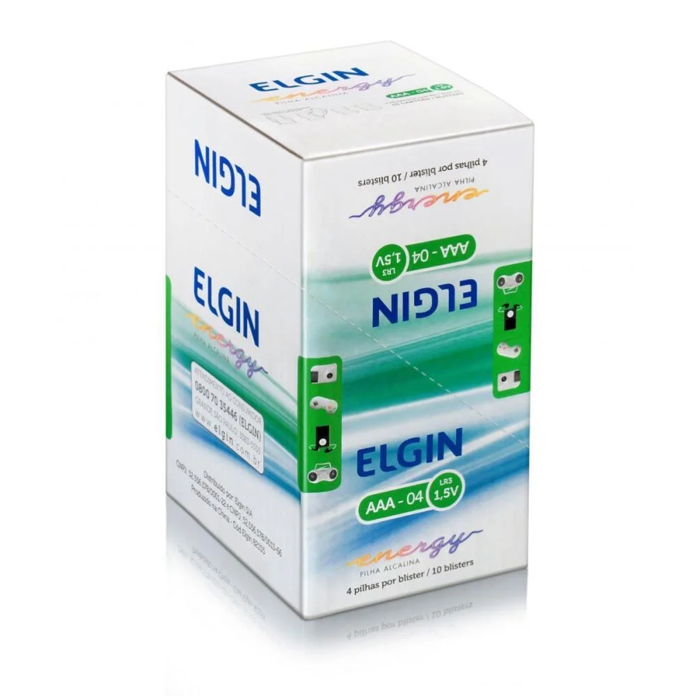 PILHA ALCALINA PALITO AAA 10BLISTERSX4UNIDS. ELGIN (CAIXA) - imagem 4
