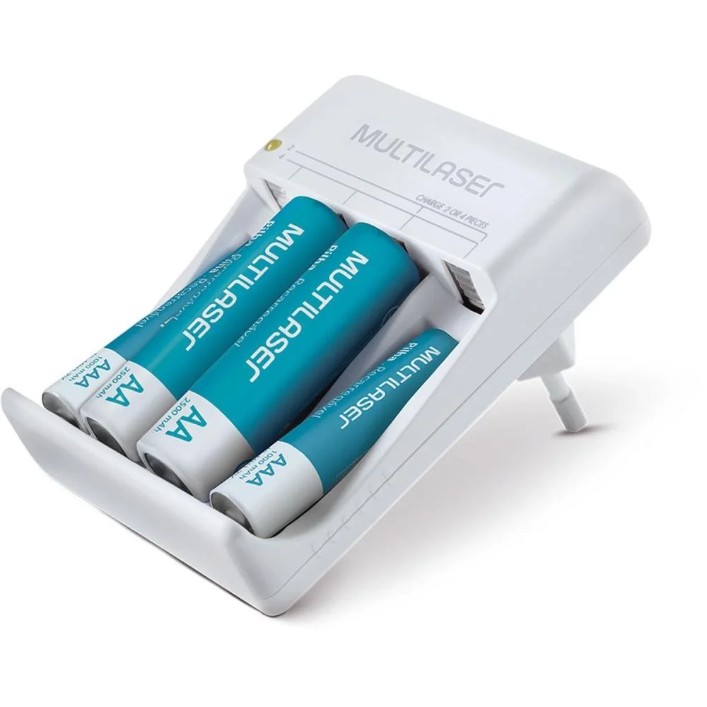 CARREGADOR DE PILHAS BIVOLT P/4 PILHAS AA/AAA C/4 PILHAS MULTI (KIT) - imagem 4