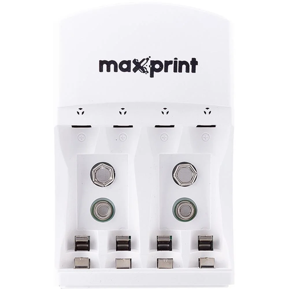 CARREGADOR DE PILHAS BIVOLT P/PILHAS AA AAA E 9V MAXPRINT (UNIDADE) - imagem 5