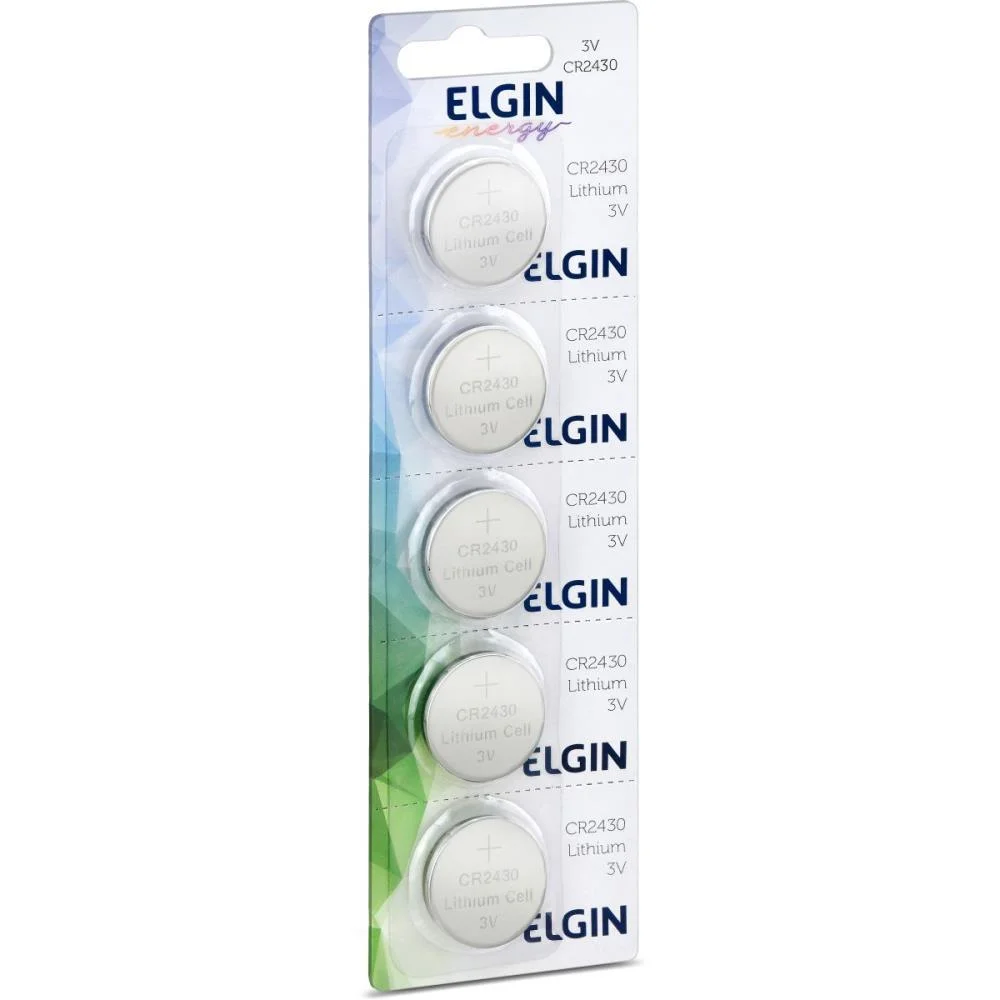 PILHA BATERIA BOTAO CR2430 3V LITHIUM ELGIN (CT.C/05) - imagem 3