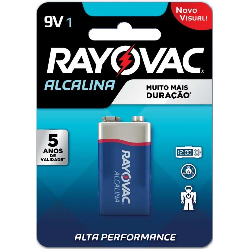 PILHA BATERIA 9V ALCALINA 12 BLISTERS X 1 UNID. RAYOVAC (CAIXA) - imagem 2