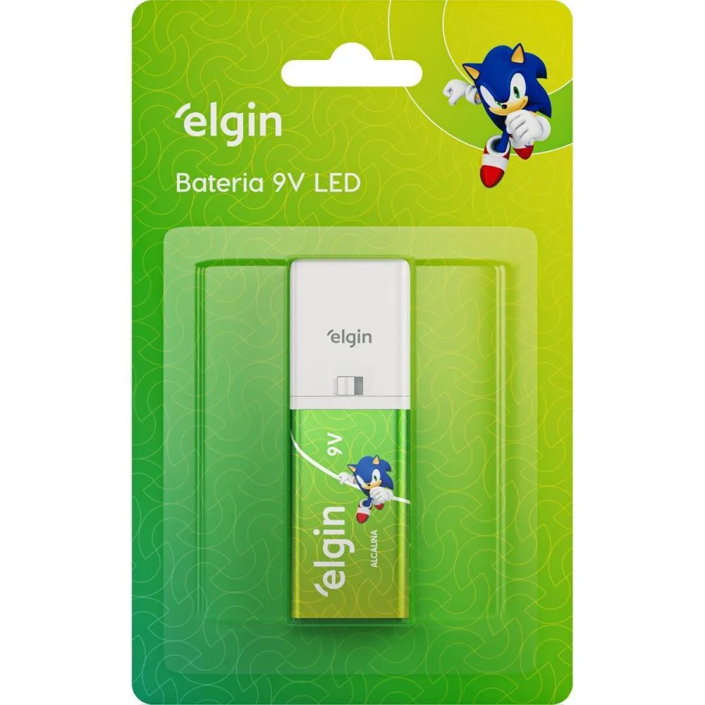 PILHA BATERIA 9V C/LANTERNA LED LUZ AZUL ELGIN (UNIDADE) - imagem 4