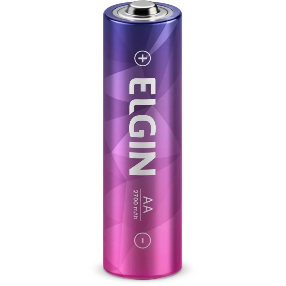 PILHA RECARREGAVEL PEQUENA AA 2700MAH 1.2V ELGIN (BL.C/04) - imagem 2