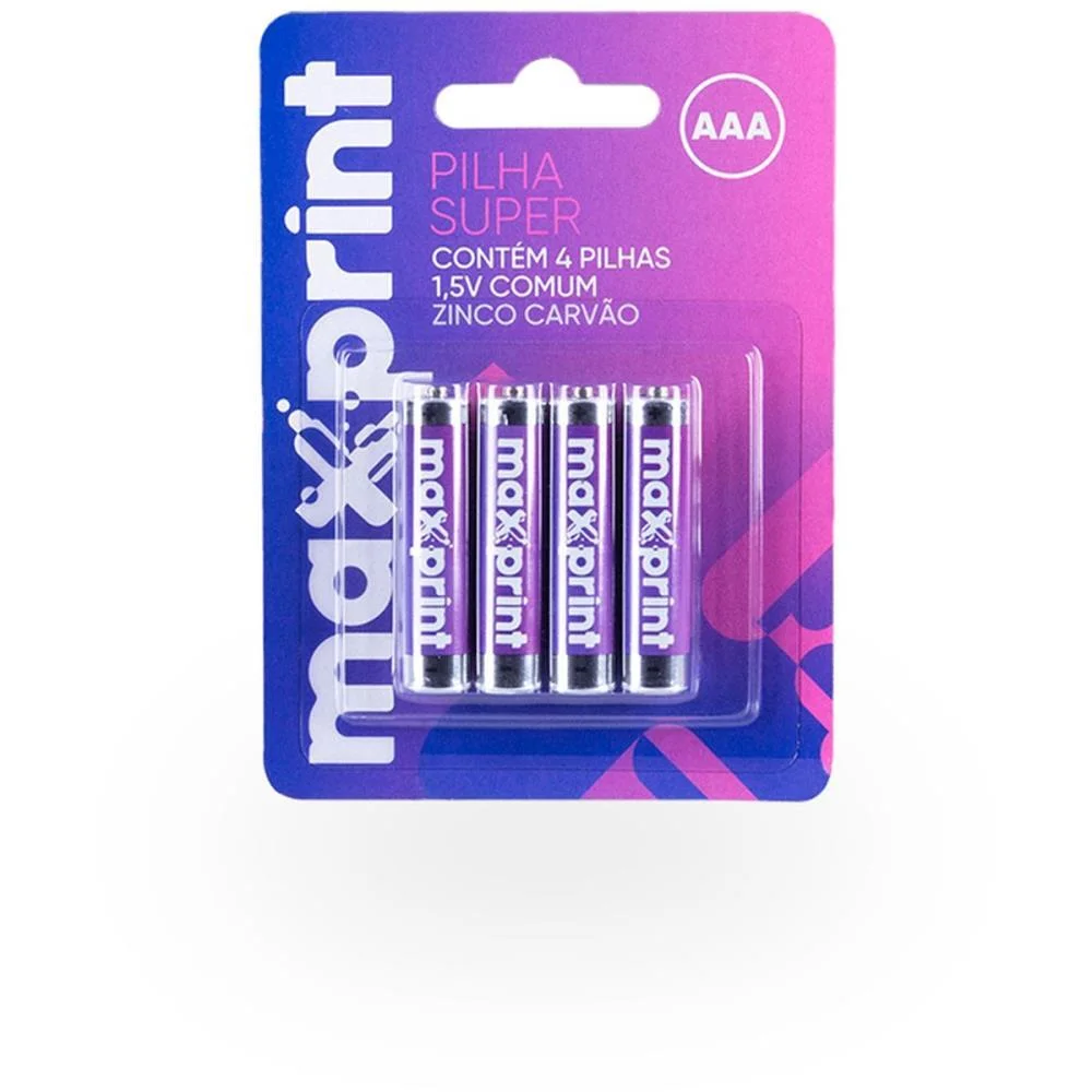 PILHA ZINCO PALITO AAA MAX 1,5V MAXPRINT (BL.C/04) - imagem 4