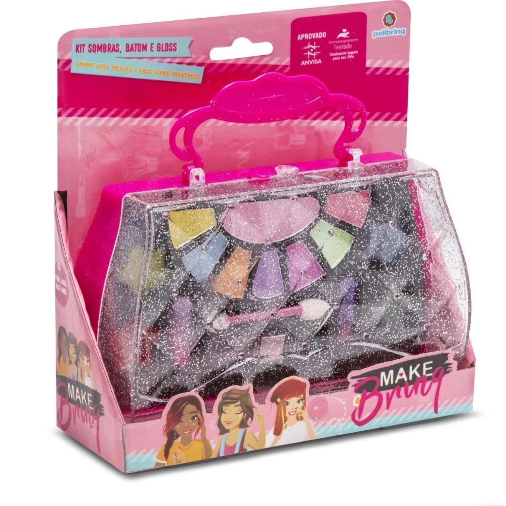 MAQUIAGEM E BELEZA INFANTIL MAKE BRINQ MALETA C/SOMBRA/GLO POLIBRINQ (UNIDADE) - imagem 4