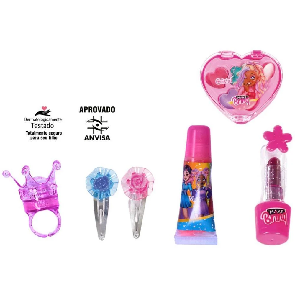 MAQUIAGEM E BELEZA INFANTIL MAKE BRINQ NECESSAIRE C/7PCS POLIBRINQ (KIT) - imagem 4