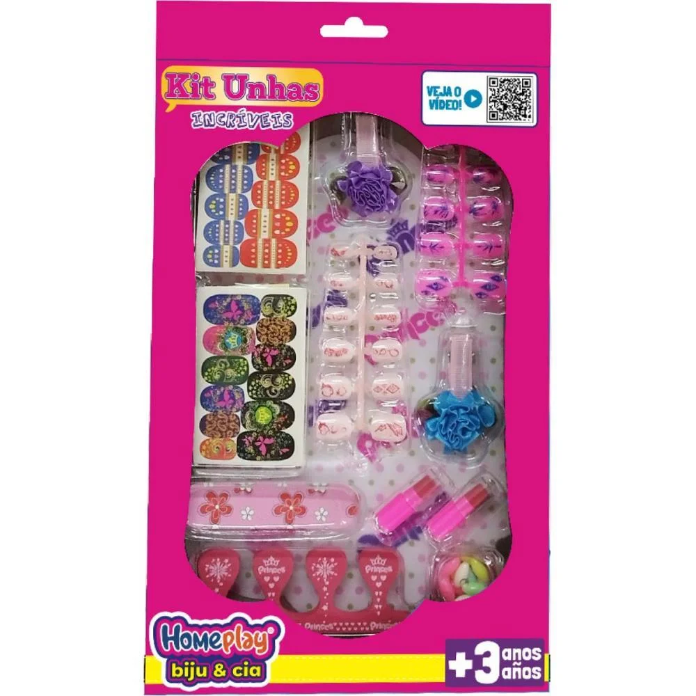 MAQUIAGEM E BELEZA INFANTIL KIT UNHAS DECORADAS (S) HOMEPLAY (UNIDADE) - imagem 4