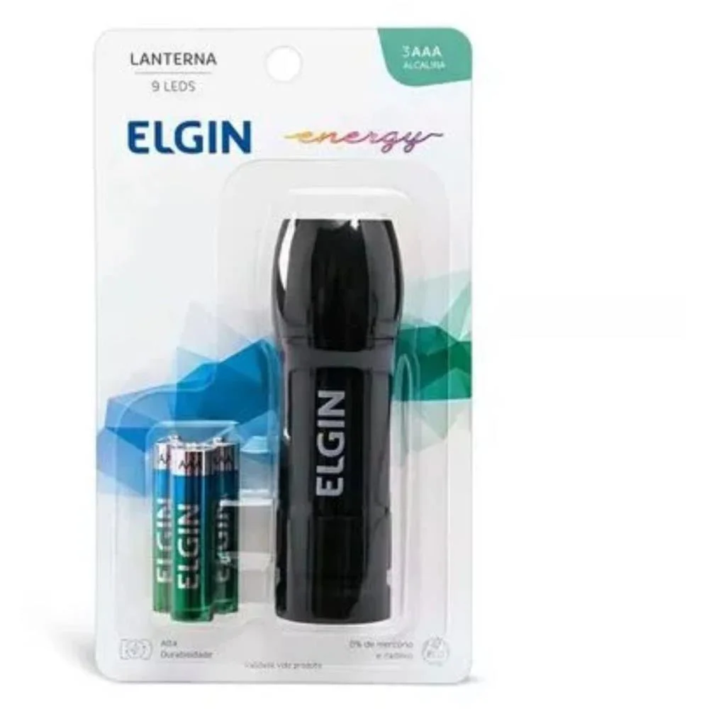 LANTERNA 9 LEDS PORTATIL C/3 PILHAS AAA ELGIN (UNIDADE) - imagem 4