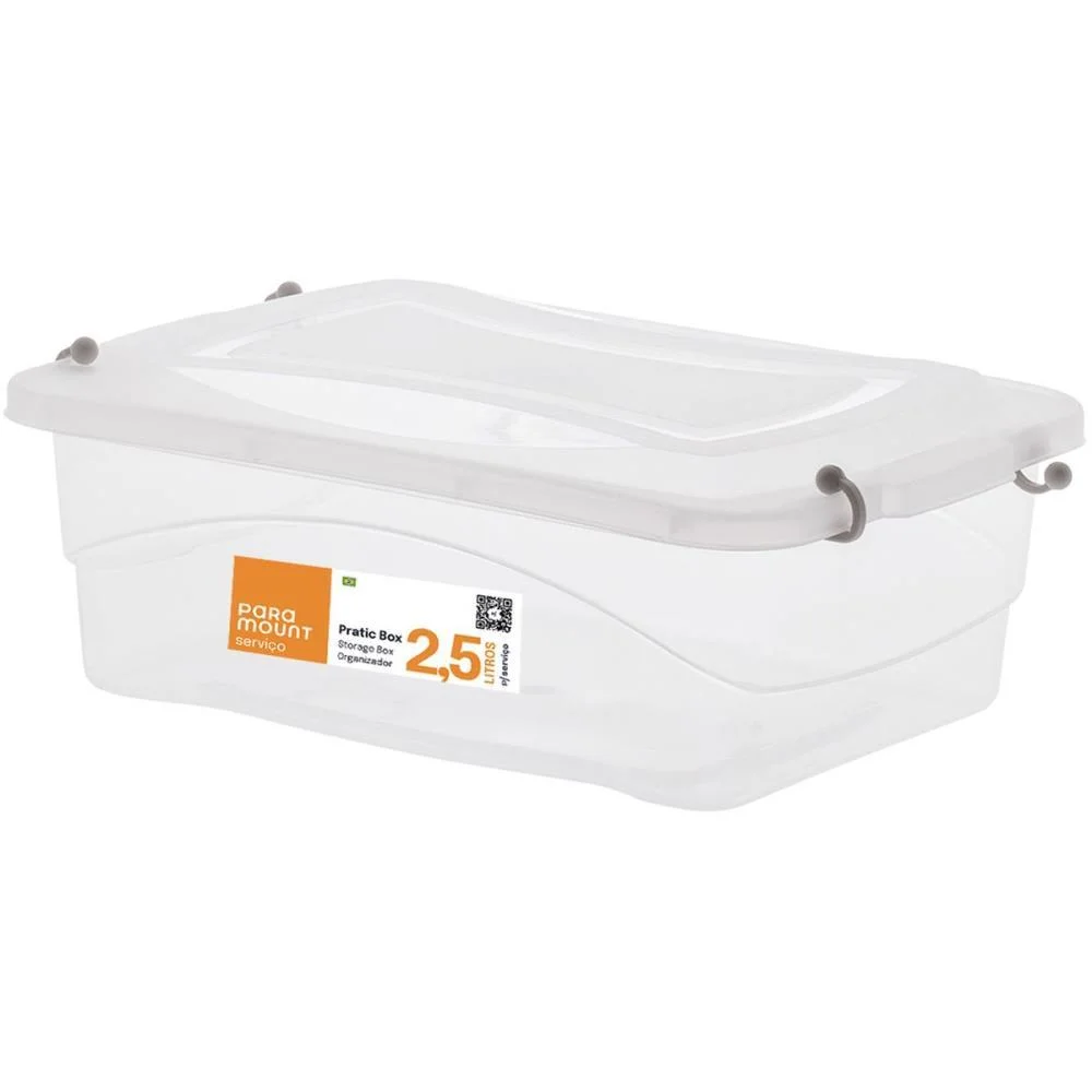 CAIXA PLASTICA MULTIUSO PRATIC BOX 2,5L 27X18X9CM PARAMOUNT (UNIDADE) - imagem 3