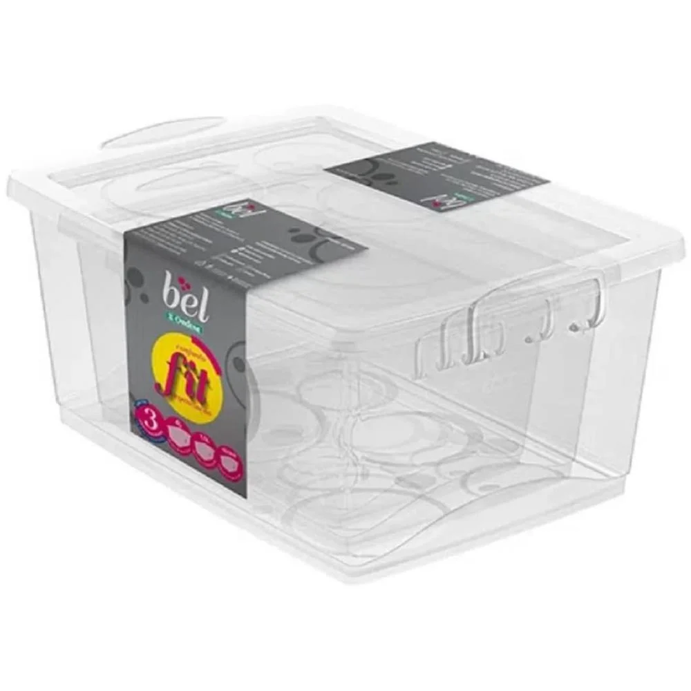 CAIXA PLASTICA MULTIUSO KIT C/03 600ML/1.5L/4L C/TRAVA ORDENE (UNIDADE) - imagem 6